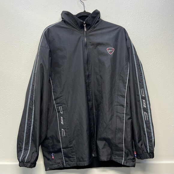 VTG 2000's Nike Jacket Black Large Swoosh on Back Mens sz L - Picture 1 of 7